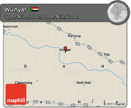 Shaded Relief Map of Wunyar
