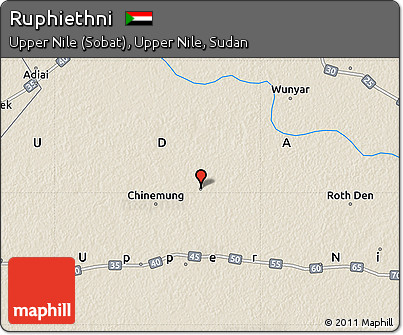 Shaded Relief Map of Ruphiethni
