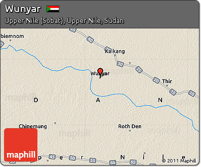 Shaded Relief Map of Wunyar