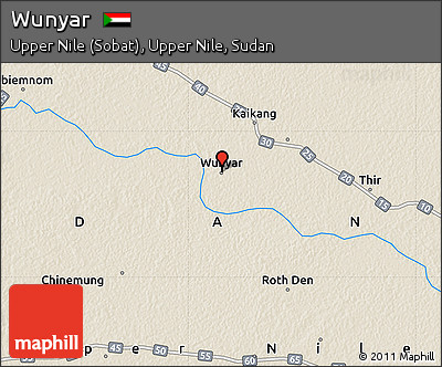 Shaded Relief Map of Wunyar