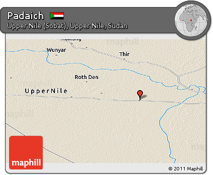Shaded Relief Panoramic Map of Padaich