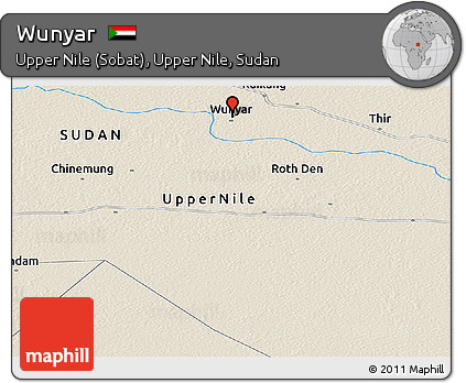 Shaded Relief Panoramic Map of Wunyar