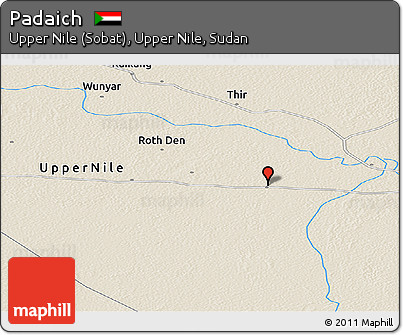 Shaded Relief Panoramic Map of Padaich