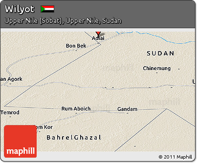 Shaded Relief Panoramic Map of Wilyot