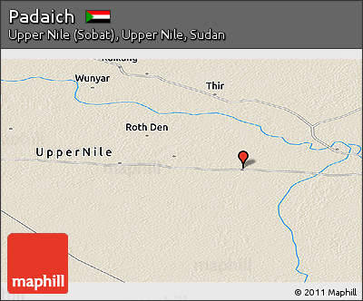 Shaded Relief Panoramic Map of Padaich