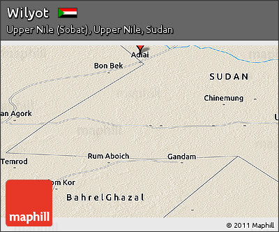Shaded Relief Panoramic Map of Wilyot