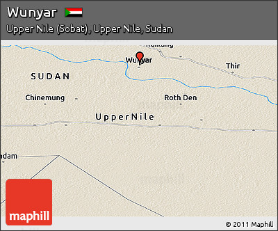 Shaded Relief Panoramic Map of Wunyar