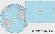 Gray Location Map of the area around 9° 4' 52" N, 28° 49' 30" W