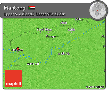 Political 3D Map of Mantong