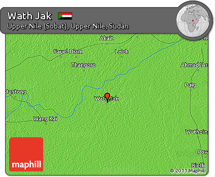 Political 3D Map of Wath Jak
