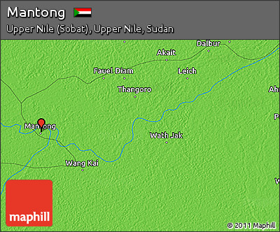 Political 3D Map of Mantong