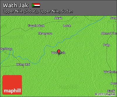 Political 3D Map of Wath Jak