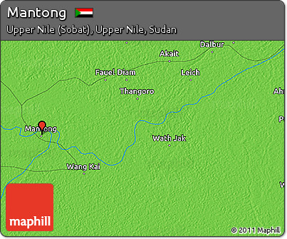 Political 3D Map of Mantong