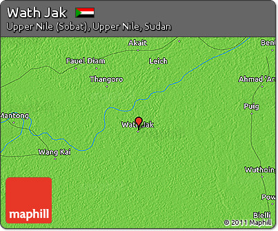 Political 3D Map of Wath Jak