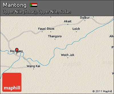 Shaded Relief 3D Map of Mantong