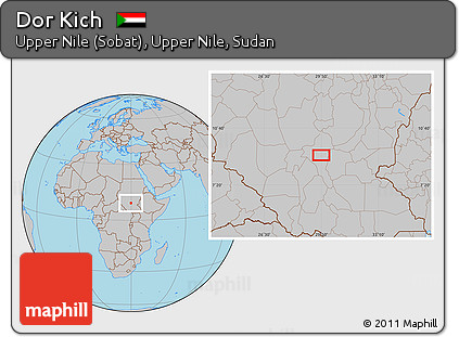 Gray Location Map of Dor Kich