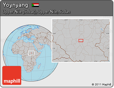 Gray Location Map of Yoynyang