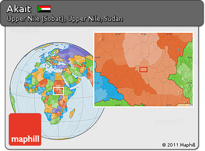 Political Location Map of Akait