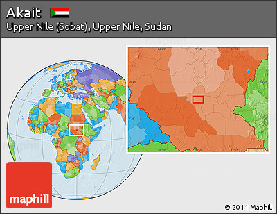 Political Location Map of Akait