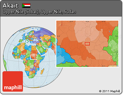 Political Location Map of Akait