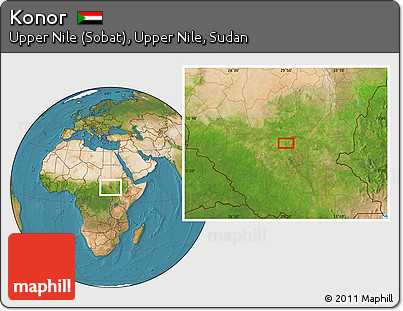 Satellite Location Map of Konor