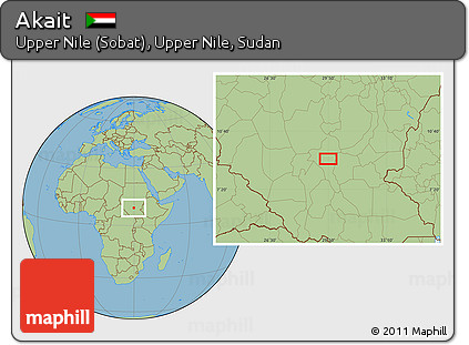Savanna Style Location Map of Akait