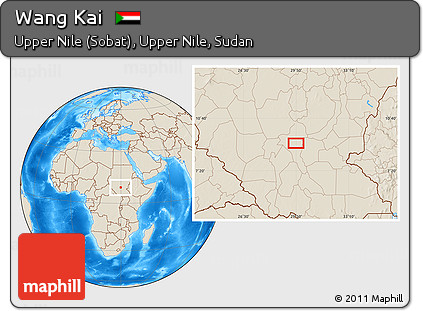 Shaded Relief Location Map of Wang Kai