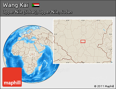 Shaded Relief Location Map of Wang Kai