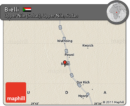 Shaded Relief Map of Bielli