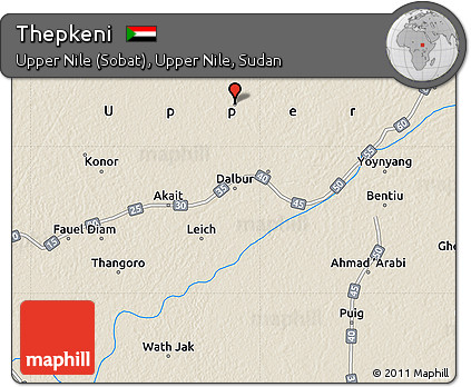 Shaded Relief Map of Thepkeni