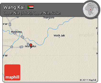 Shaded Relief Map of Wang Kai