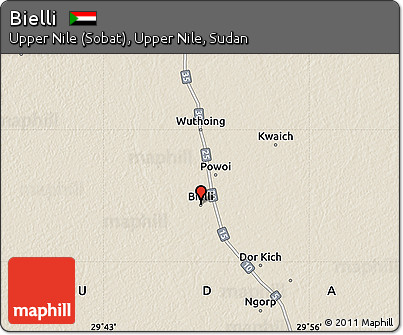 Shaded Relief Map of Bielli