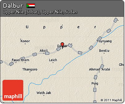 Shaded Relief Map of Dalbur