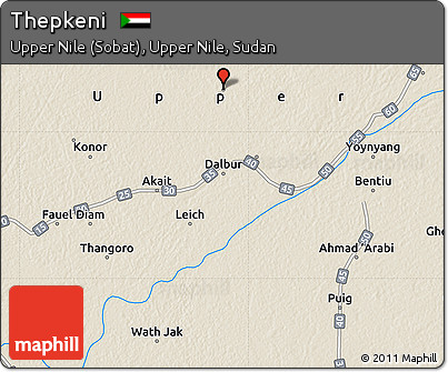 Shaded Relief Map of Thepkeni