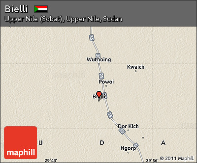 Shaded Relief Map of Bielli