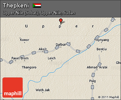 Shaded Relief Map of Thepkeni