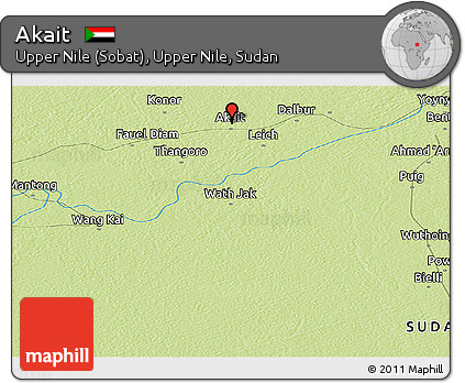 Physical Panoramic Map of Akait