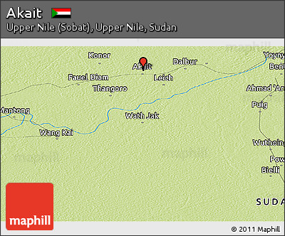 Physical Panoramic Map of Akait