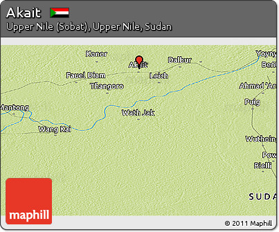 Physical Panoramic Map of Akait