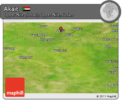 Satellite Panoramic Map of Akait