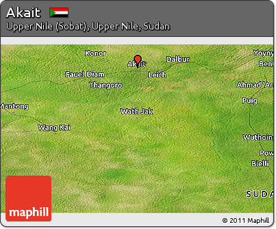 Satellite Panoramic Map of Akait