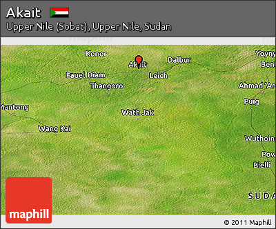 Satellite Panoramic Map of Akait