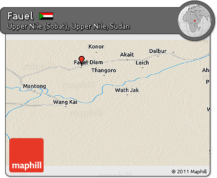 Shaded Relief Panoramic Map of Fauel