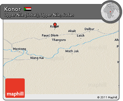 Shaded Relief Panoramic Map of Konor