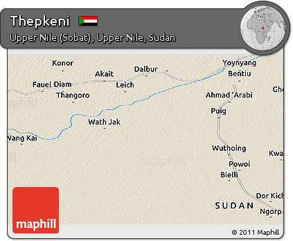 Shaded Relief Panoramic Map of Thepkeni