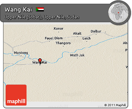 Shaded Relief Panoramic Map of Wang Kai