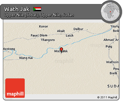 Shaded Relief Panoramic Map of Wath Jak