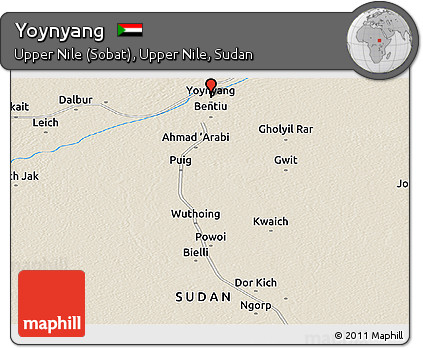 Shaded Relief Panoramic Map of Yoynyang