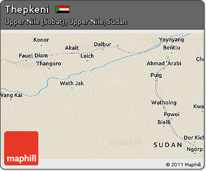 Shaded Relief Panoramic Map of Thepkeni