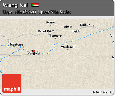 Shaded Relief Panoramic Map of Wang Kai